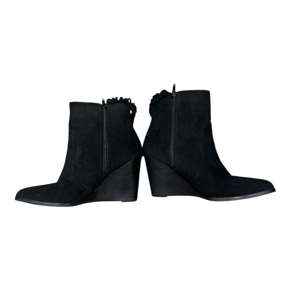 Carlos by Carlos Santana Mika Wedge ankle boots in black faux suede SZ 8.5 - Picture 6 of 11